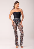 Calça Flare Feminina Tule Estampada Aurora Tropical Al Mare Dlk
