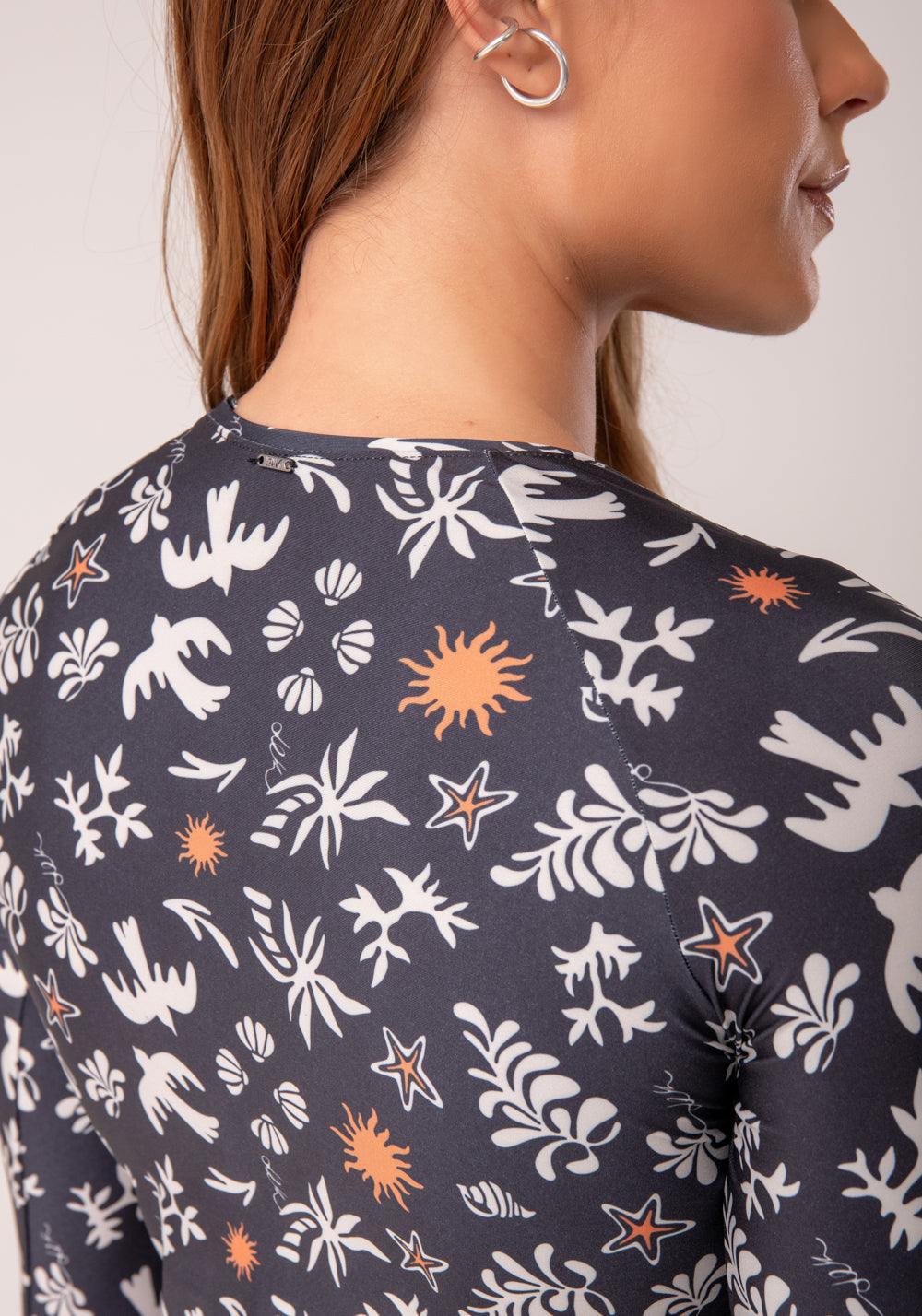 Blusa Uv Manga Longa Estampada Aurora Tropical Al Mare Dlk