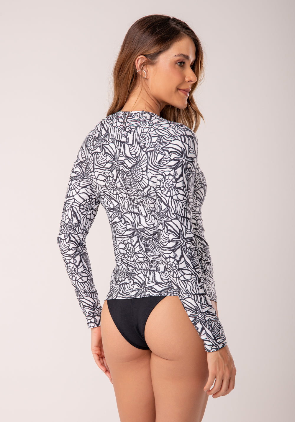 Blusa Uv Manga Longa Estampada Maré Cheia Al Mare Dlk
