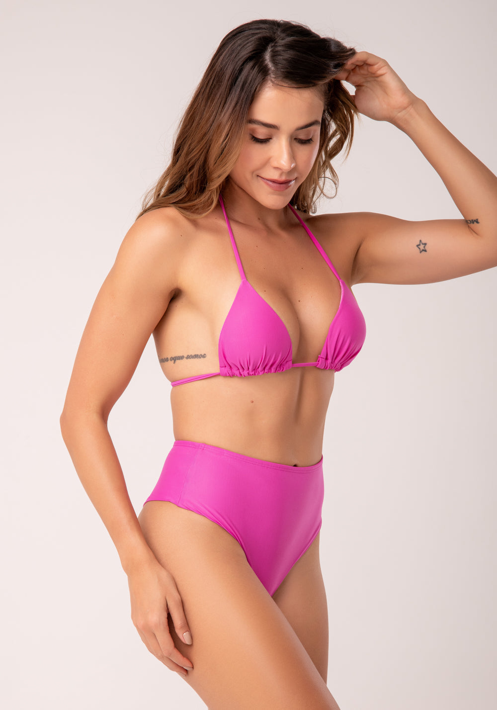 Top Biquíni Cortininha Com Bojo Removível Rosa Al Mare Dlk