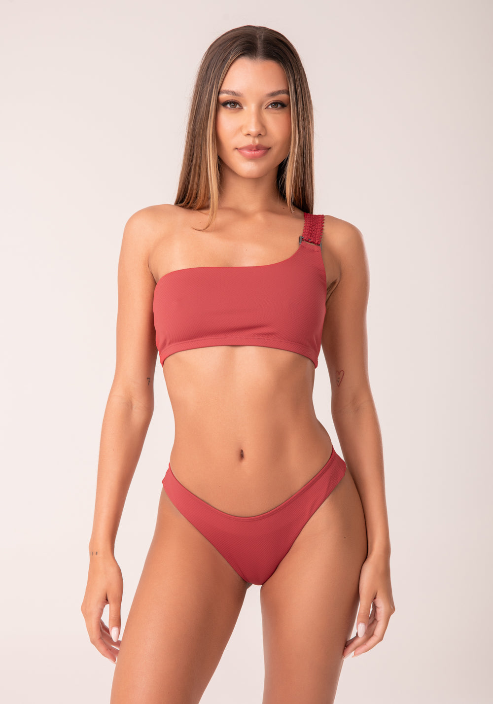 Calcinha Biquíni Fio Duplo Texturizada Vermelho Al Mare Dlk