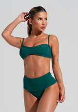 Top Biquíni Faixa Com Textura Solaris Dlk Verde