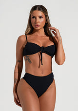 Calcinha Biquíni Hot Pant Cavada Com Textura Solaris Dlk Preto