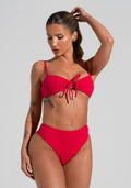 Top Biquíni Amarração Frontal Com Bojo E Textura Solaris Dlk Vermelho