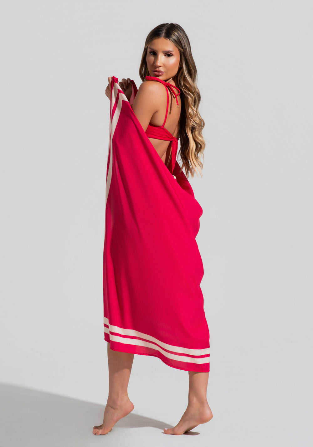 Canga Saída De Praia Solaris Dlk Vermelha