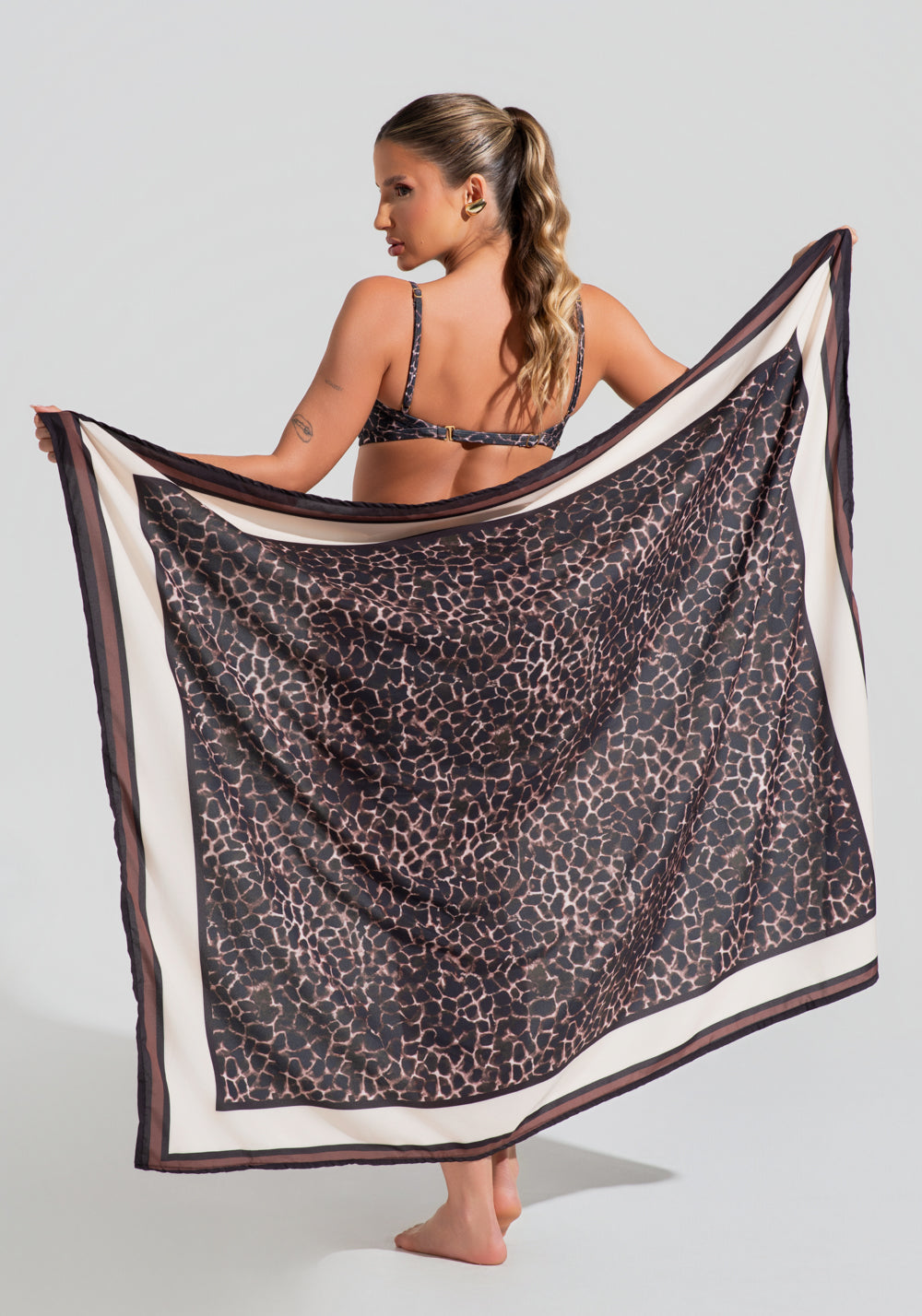 Canga Saída De Praia Solaris Dlk Estampada Animal Print