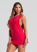 Vestido Saída De Praia Com Maxi Cava Solaris Dlk Vermelho