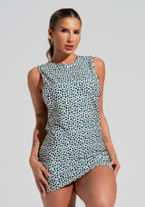 Vestido Saída De Praia Com Maxi Cava Solaris Dlk Estampado Poá