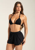 Short Transpassado com Fenda Lateral Solaris+ Dlk Preto