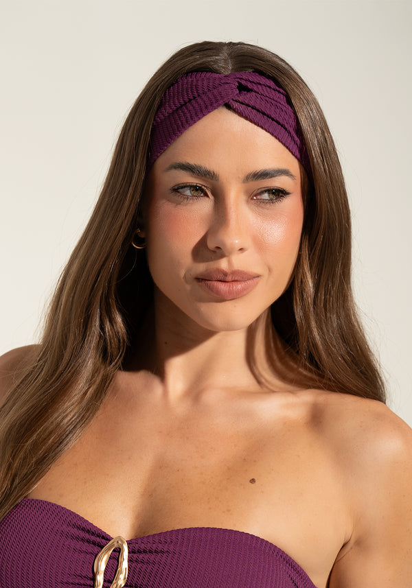 Faixa de Cabelo Torcida Canelada Solaris+ Dlk Roxo
