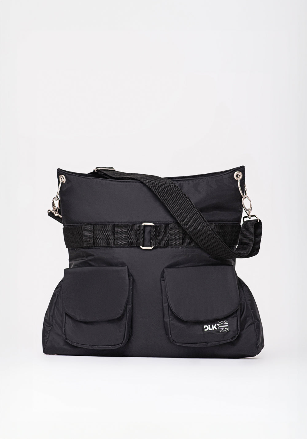 Bolsa Transversal Preto Com 2 Bolsos Externos Dlk