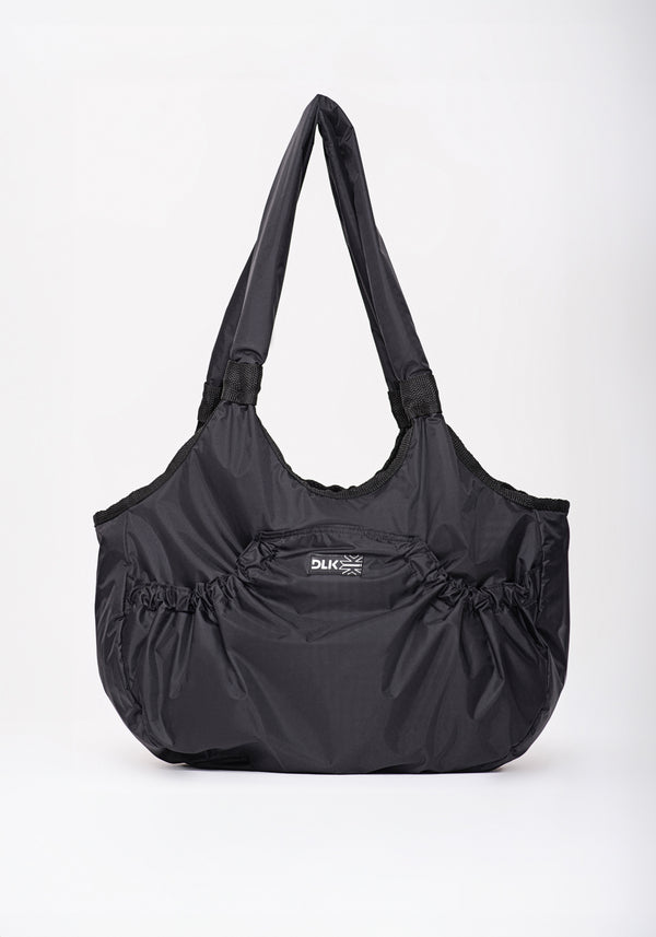 Bolsa De Ombro Preto Com Bolso Externo Dlk