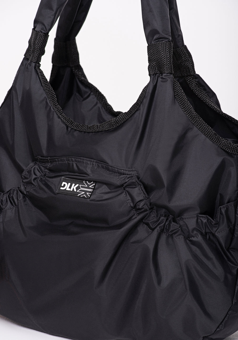 Bolsa De Ombro Preto Com Bolso Externo Dlk