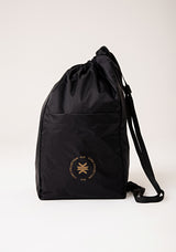 Mochila Um Ombro Só Feminina Preto Com Dourado Dlk