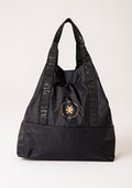 Bolsa Sacola Feminina Preto Com Dourado Dlk