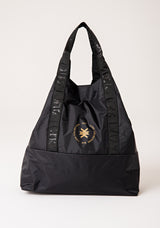 Bolsa Sacola Feminina Preto Com Dourado Dlk