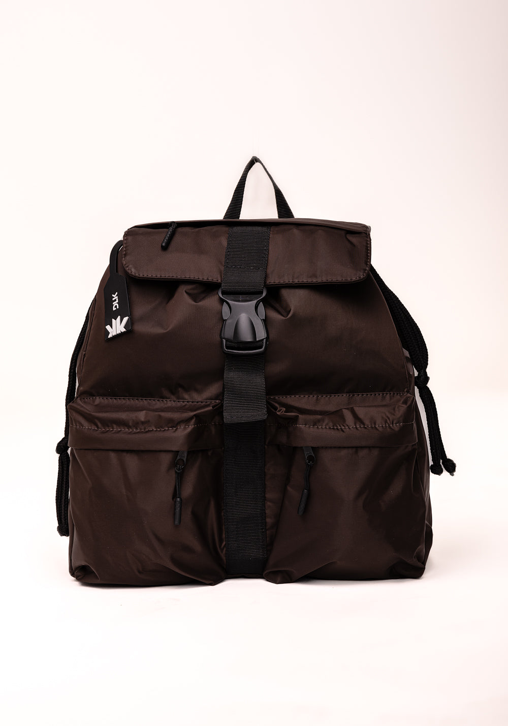 Mochila Feminina Marrom Com Bolsos Dlk