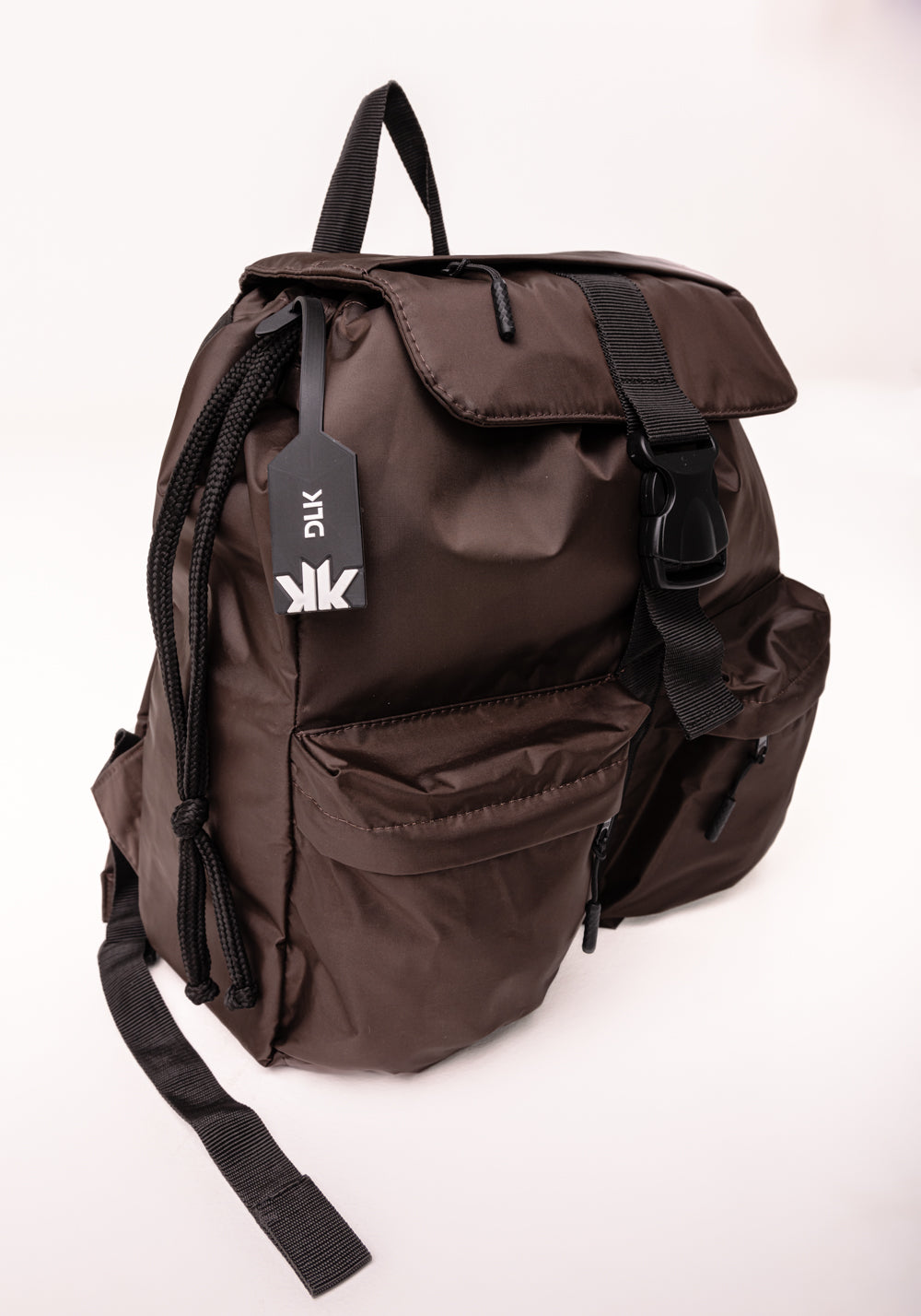 Mochila Feminina Marrom Com Bolsos Dlk