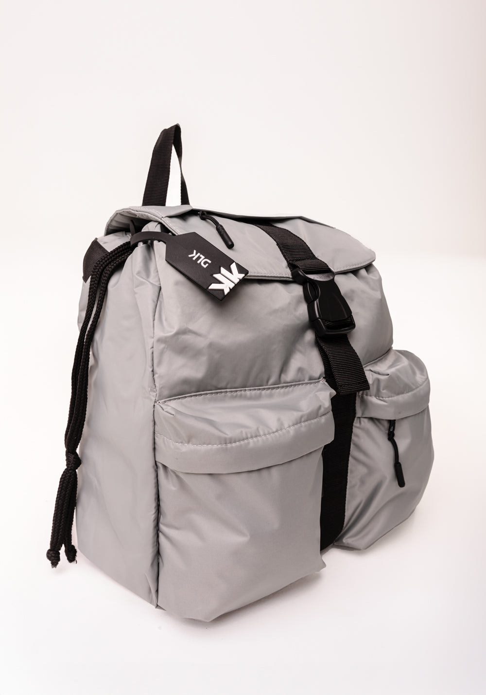 Mochila Feminina Cinza Com Bolsos Dlk