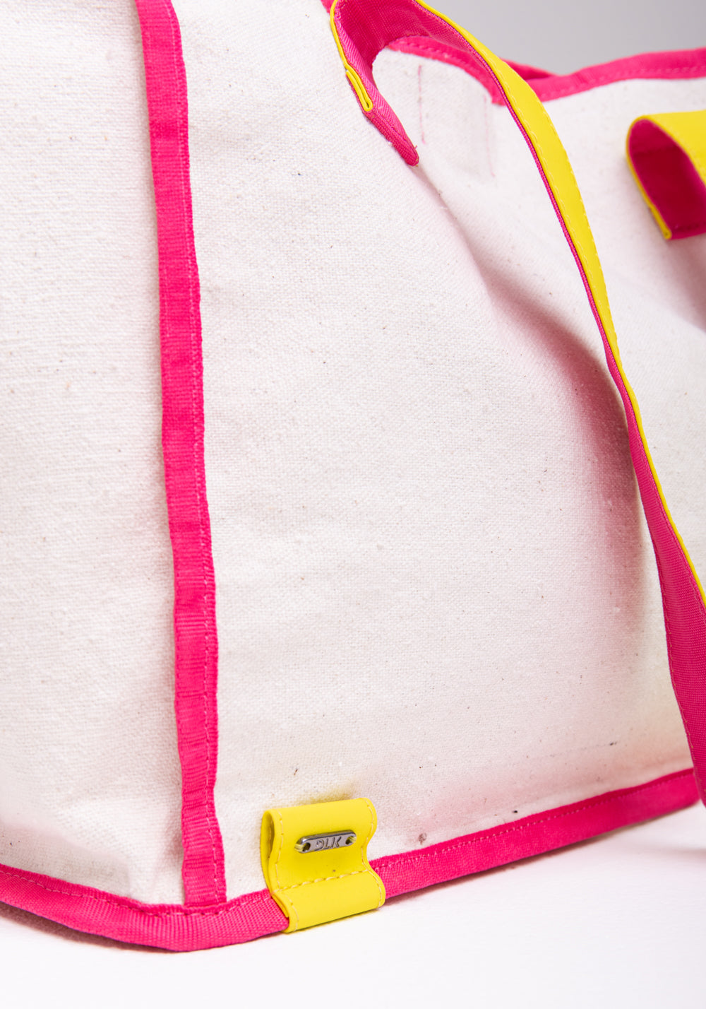 Bolsa De Lona Off White E Rosa Al Mare Dlk