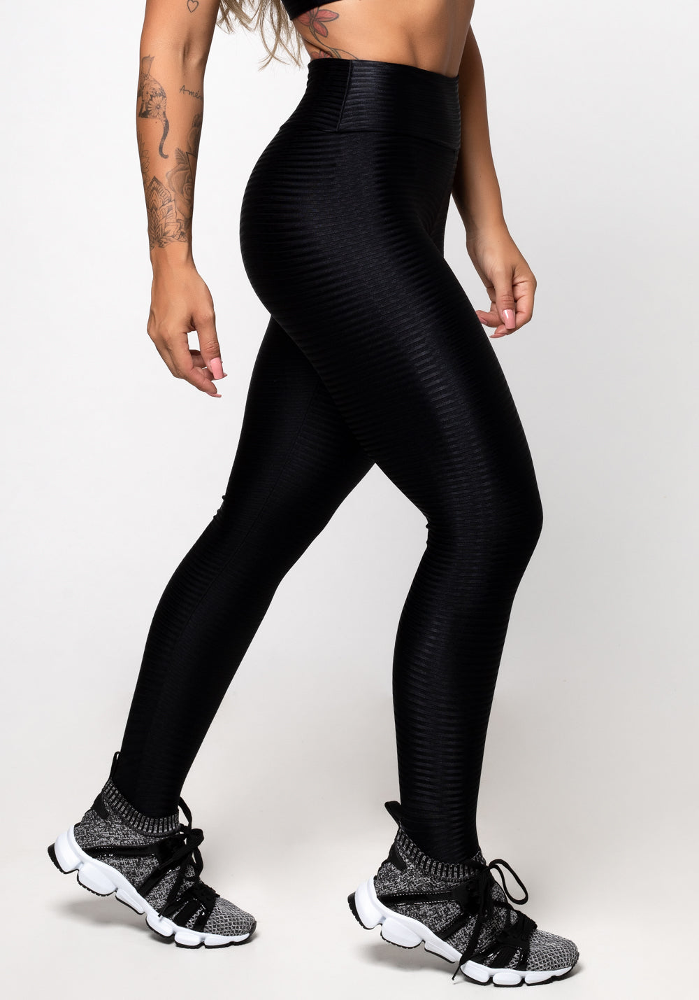 Calça Legging Poliamida Preta Luxe Dlk