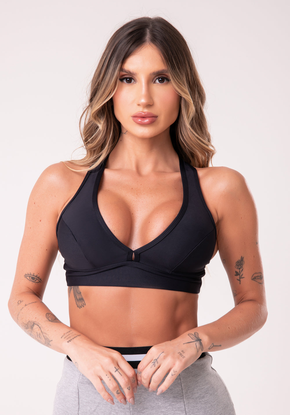 Top Nadador Preto Com Bojo Básico Dlk