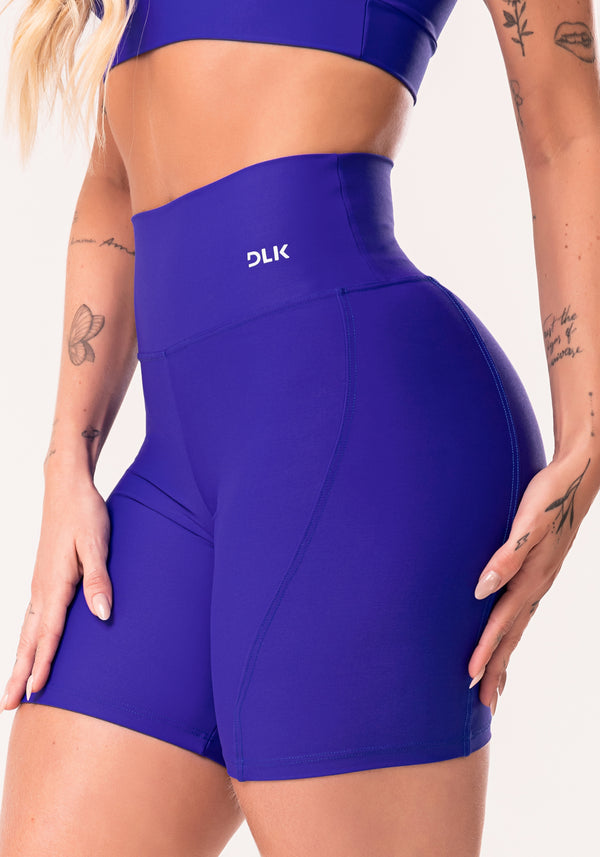 Bermuda Azul Royal Com Recortes Básico Dlk