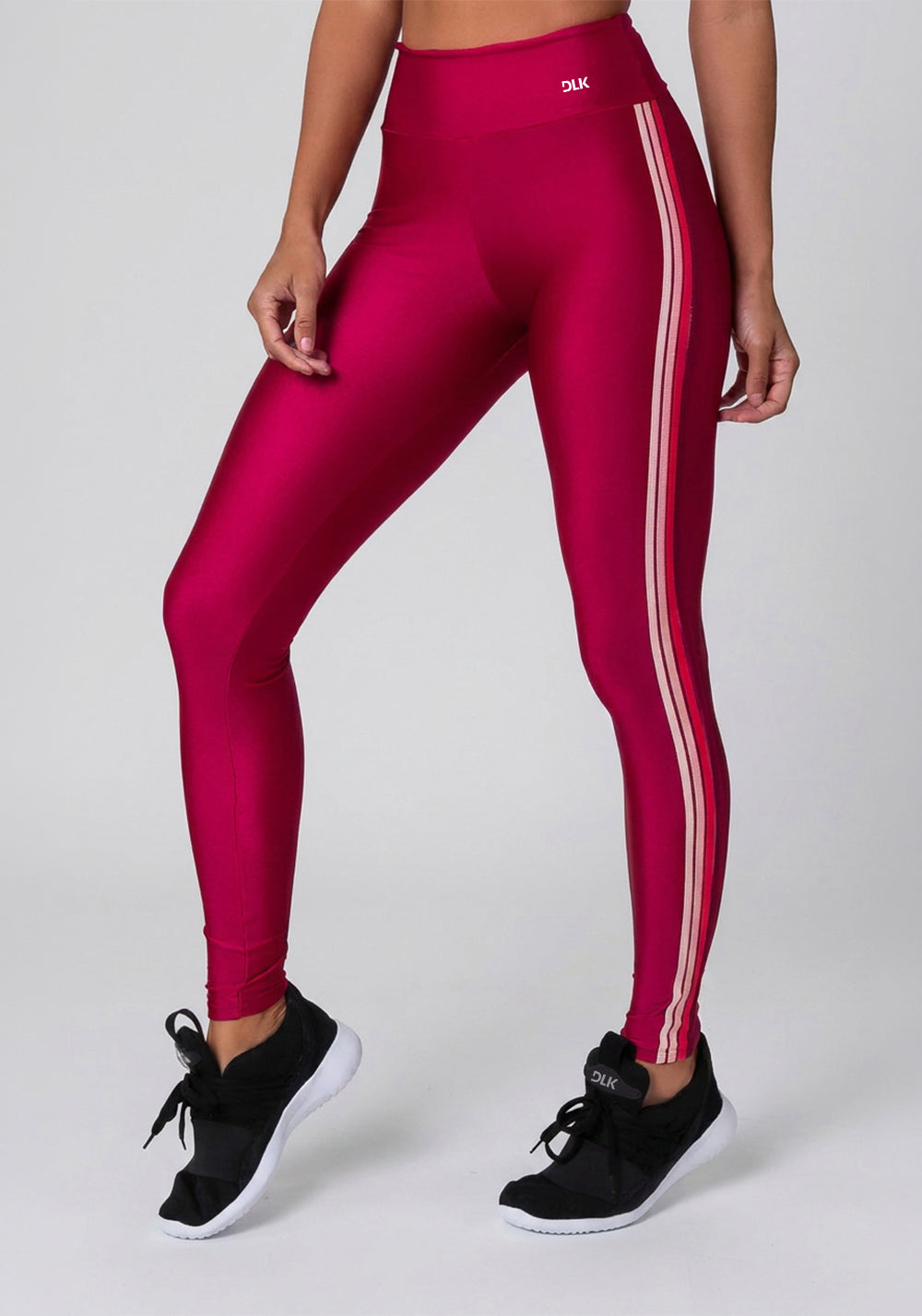 Calça Legging Happiness Com Elástico Lateral Cereja Dlk