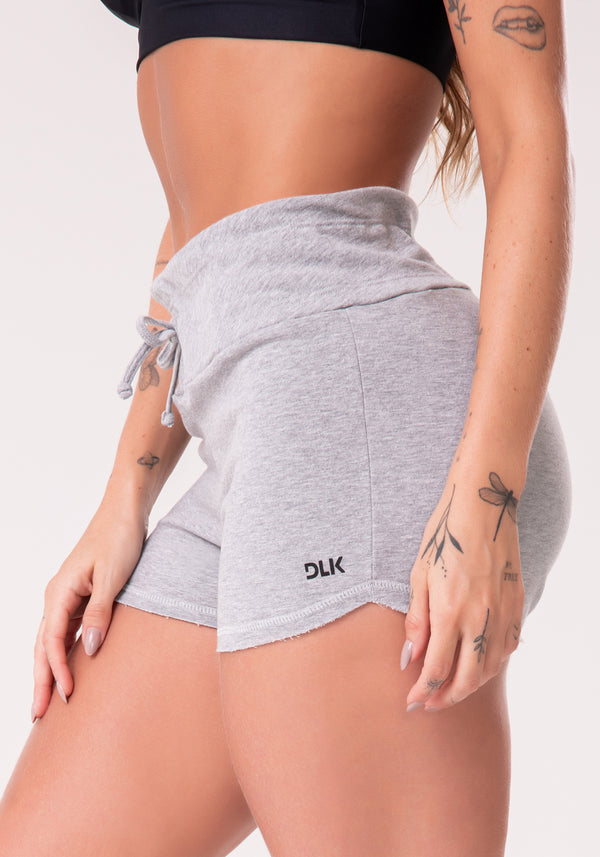 Short Moletom Mescla Com Cadarço Dlk