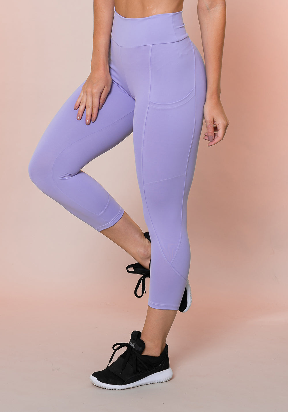 Calça Corsário Lilás Com Bolso Básica Dlk
