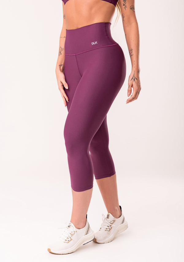 Calça Corsário Vinho Cintura Alta Básica Dlk