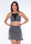 Conjunto Fitness Mescla (top+short Saia) Dlk