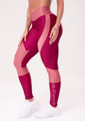 Calça Legging Happiness Com Recortes Texturizado Rosé E Cereja Dlk