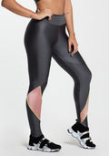 Calça Legging Metal Tex Grafite Com Rosê E Neon Dlk
