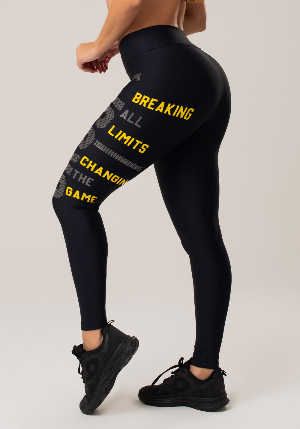 Calça Legging Poliamida Preta Com Silk Crssft Dlk