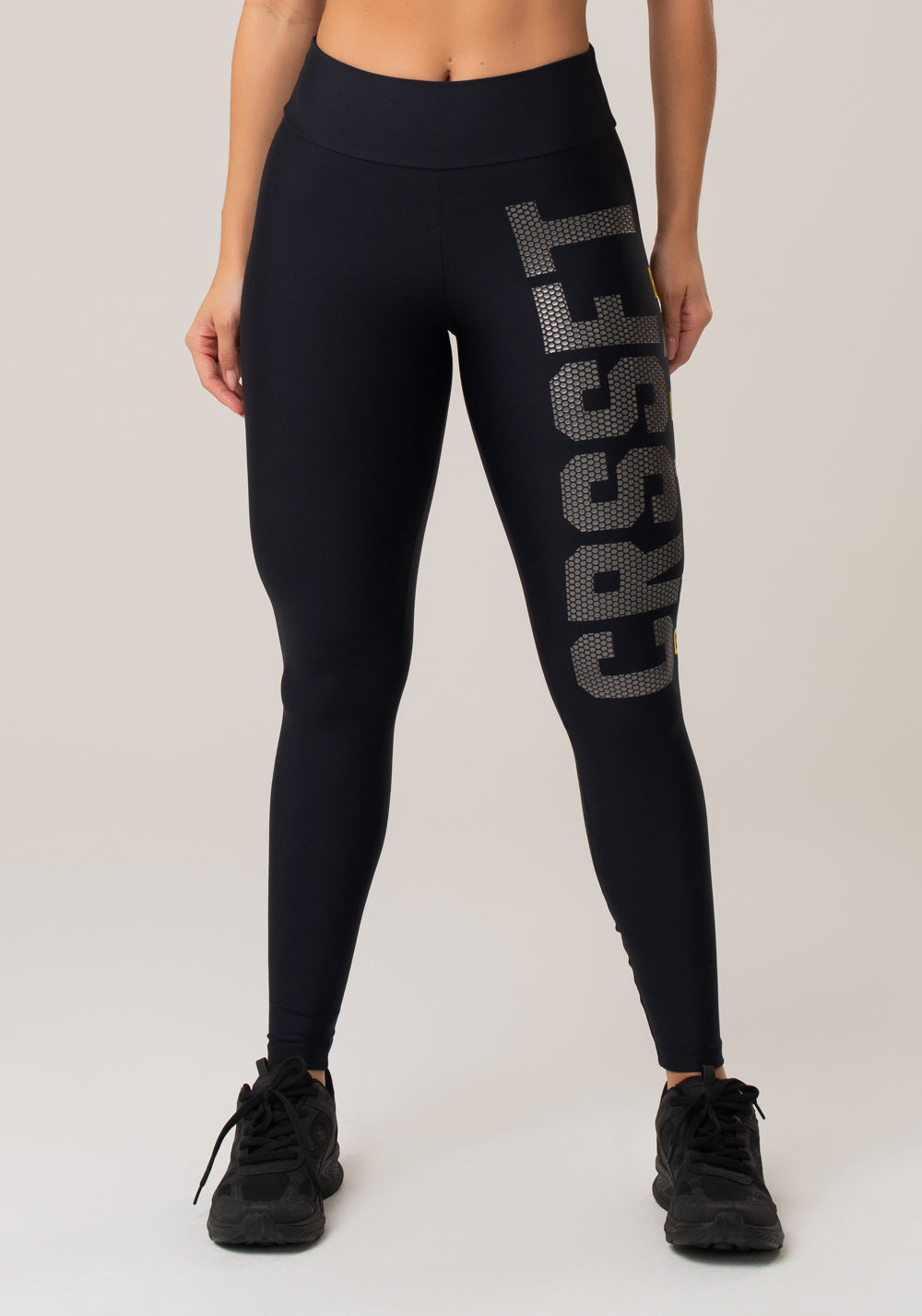 Calça Legging Poliamida Preta Com Silk Crssft Dlk