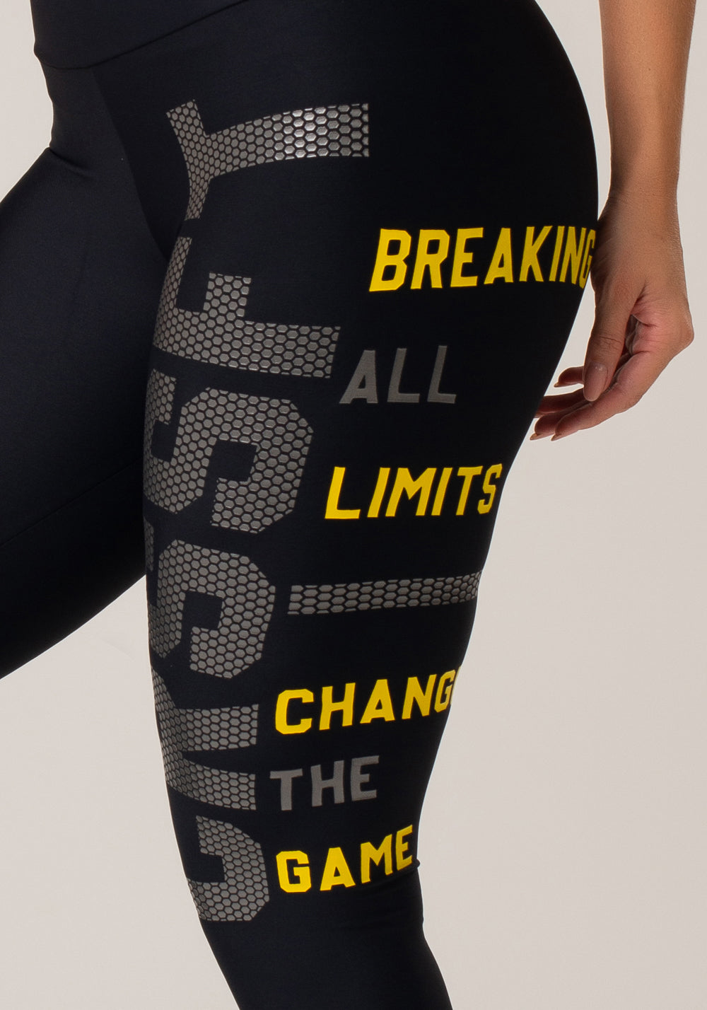 Calça Legging Poliamida Preta Com Silk Crssft Dlk