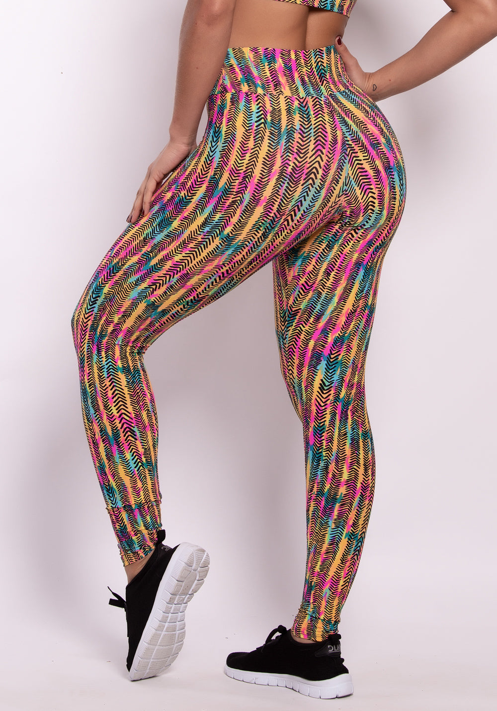 Calça Legging Poliamida Estampada Happy Colors Dlk