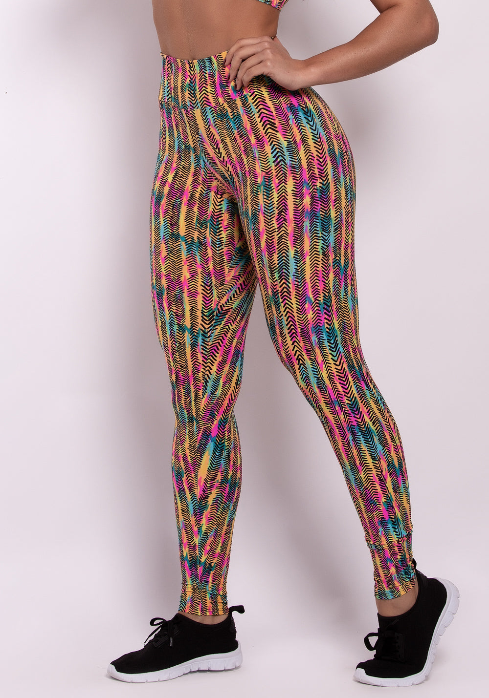 Calça Legging Poliamida Estampada Happy Colors Dlk
