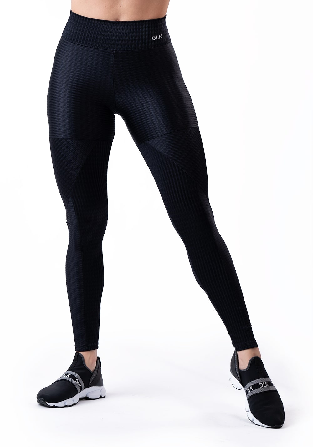 Calça Legging Happiness Com Recortes Preta Dlk