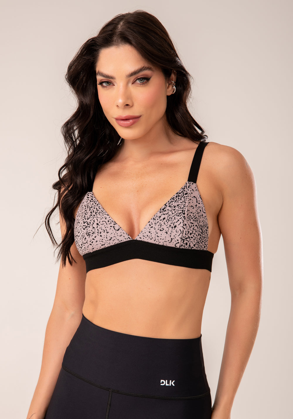 Top Fitness Jacquard Gota Rosê Com Elástico Dlk