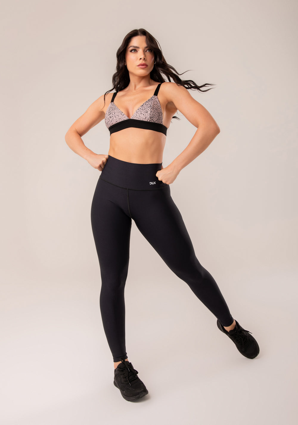 Top Fitness Jacquard Gota Rosê Com Elástico Dlk