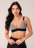 Top Fitness Jacquard Light Mescla Estampada Estrelas Com Elástico Dlk