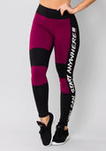 Calça Legging Energy Com Recortes Preto E Roxo Dlk