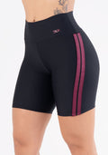 Short Energy Poliamida Preta Com Elástico Lateral Roxo Dlk