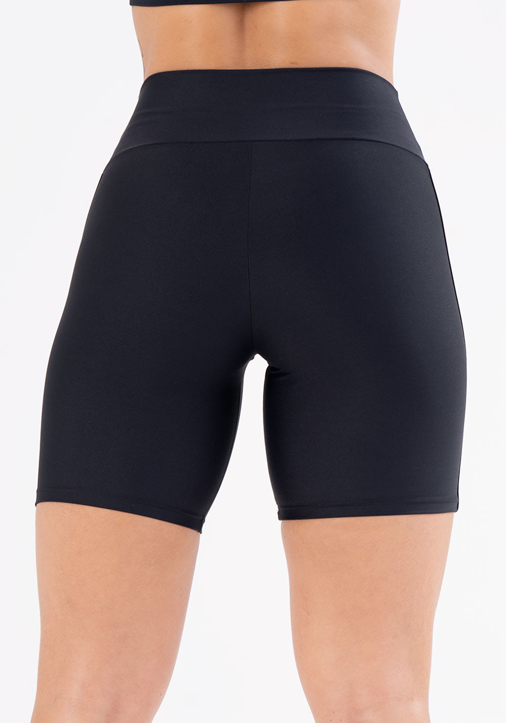 Short Energy Poliamida Preta Com Elástico Lateral Roxo Dlk