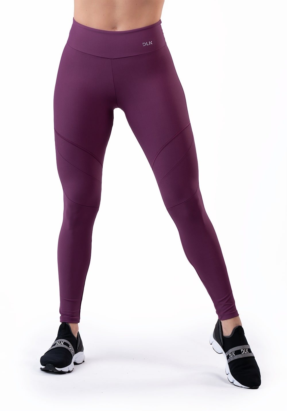 Calça Legging Poliamida Com Recortes Vinho Básica Dlk