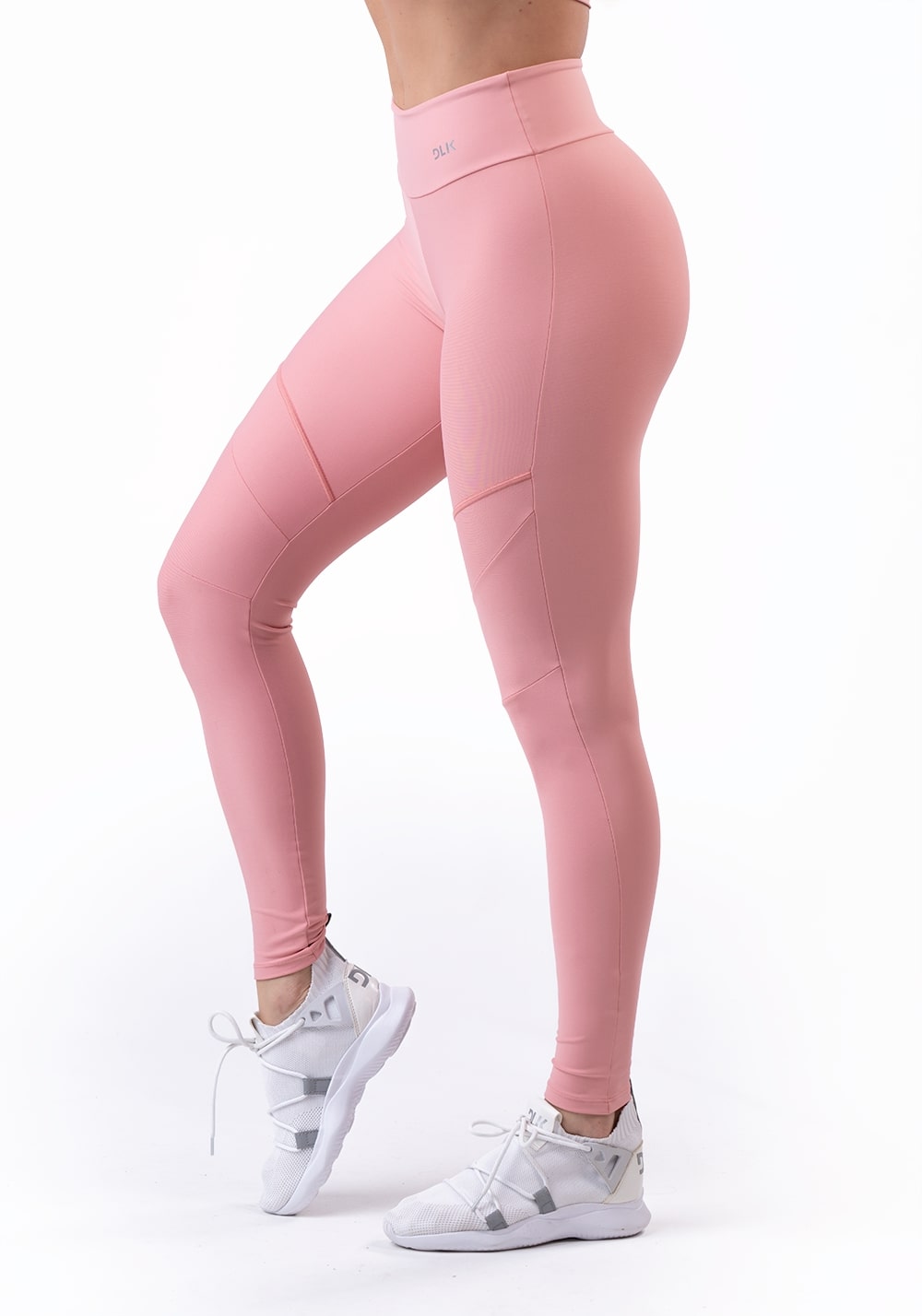 Calça Legging Rosê Com Recortes Básica Dlk