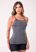 Camiseta Nation Com Alças Finas E Recortes Grafite Dlk