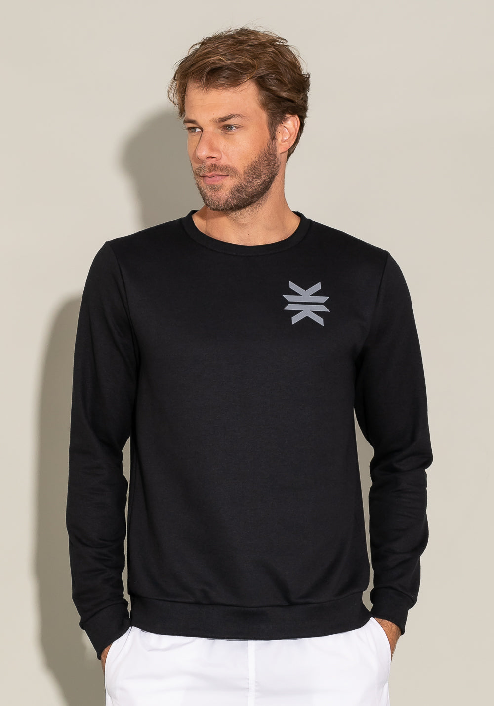Casaco De Moletom For Men Com Silk Preto Dlk